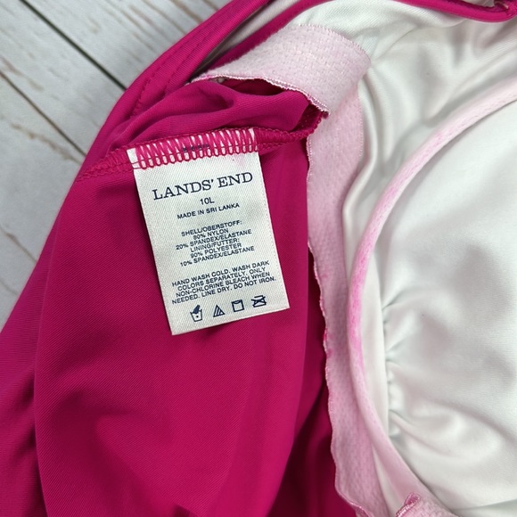 Lands End Pink Underwire Tankini Top, Sz 10L - Picture 5 of 6